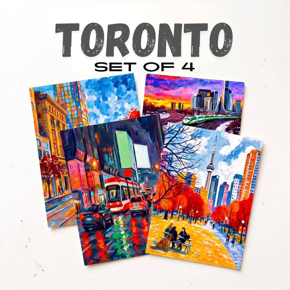 Toronto Postcard Set 4, Canada Travel Souvenir, Moving Away Present, Friend, CN